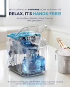 Countertop Ice Maker Machine with Carry Handle, 26lbs/24Hrs Production, 9 Ice Cubes Ready in 6 Mins, Auto‑Cleaning Portable Ice Maker with Basket and Scoop for Home Kitchen Camping RV